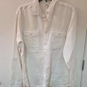 Uniqlo Men's Casual Button Down Shirt - Cream